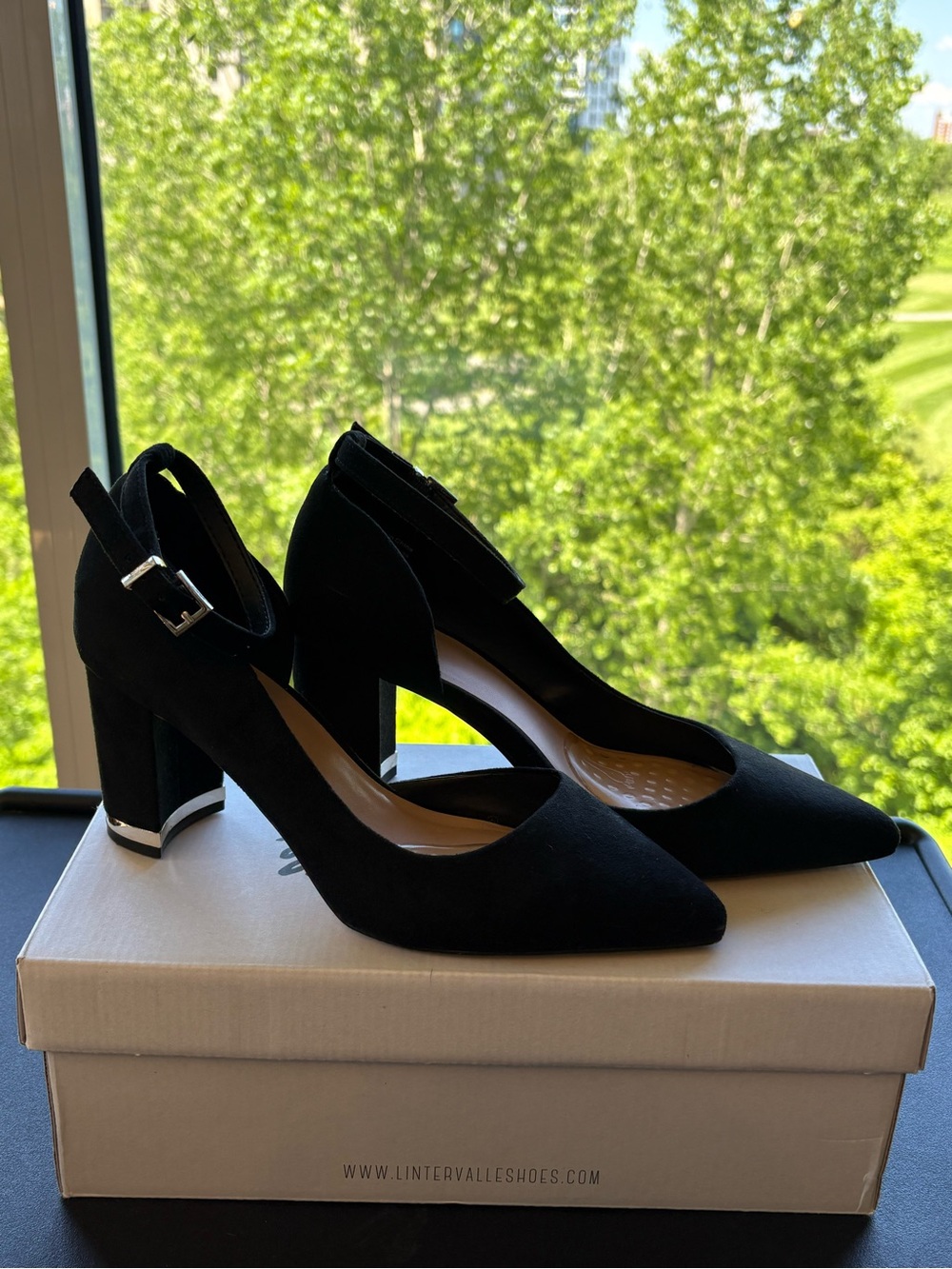 Call It Spring Black Ankle-Strap Block Heels – Size 7 – Good Condition ✨